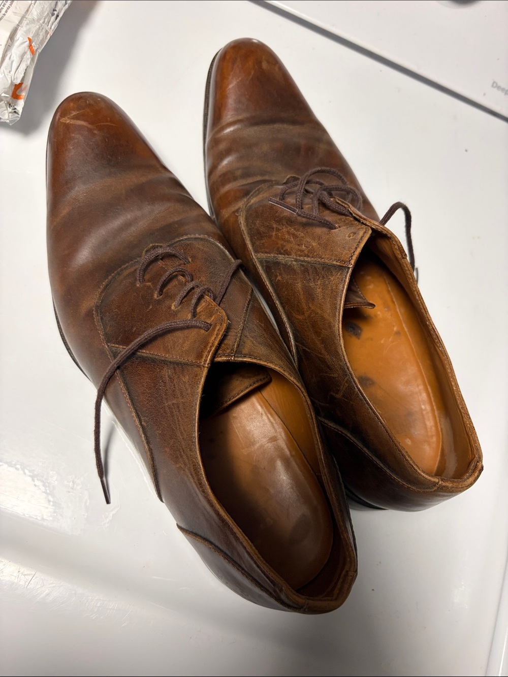 John Fluevog Brown Leather Oxford Shoes